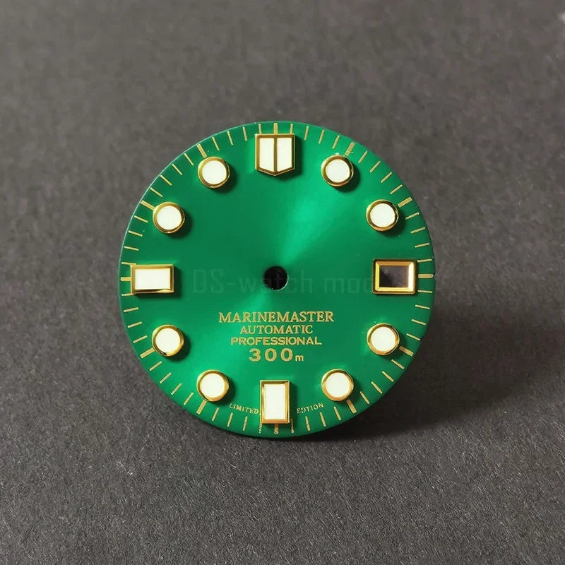 Gold Marinemaster MM Index Dial BGW9 C3 Lume for NH35NH36 Movement 28.5mm