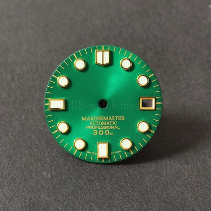 Gold Marinemaster MM Index Dial BGW9 C3 Lume for NH35NH36 Movement 28.5mm