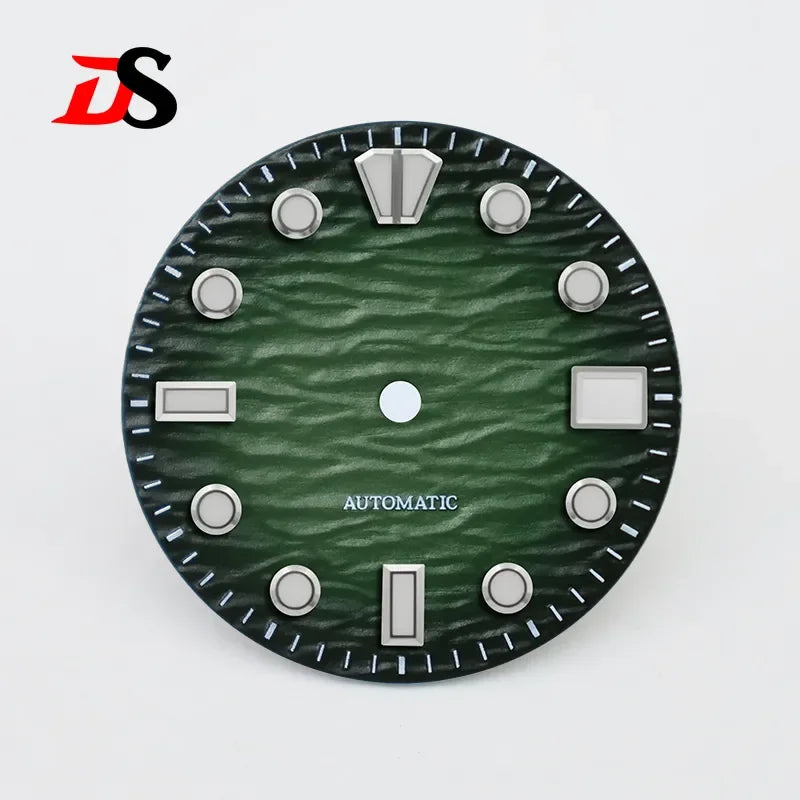 28.5mm Wave Dial Blue Lume for NH35/NH38 Movement