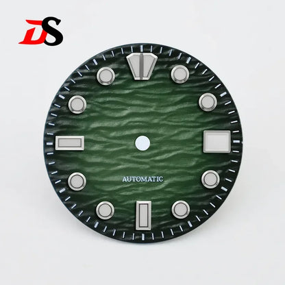 28.5mm Wave Dial Blue Lume for NH35/NH38 Movement