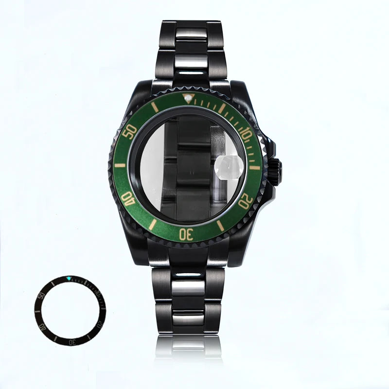 Black 40.5mm Case Oyster Bracelet 20ATM Suitable for NH34NH35/36/38ETA2824 Movement