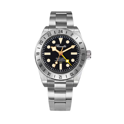 RMALTI 38.5mm Retro Bgw9 C3 Lume Sapphire Glass Bezel Luxury Men's Automatic Mechanical Watch 10ATM GMT NH34A Movement