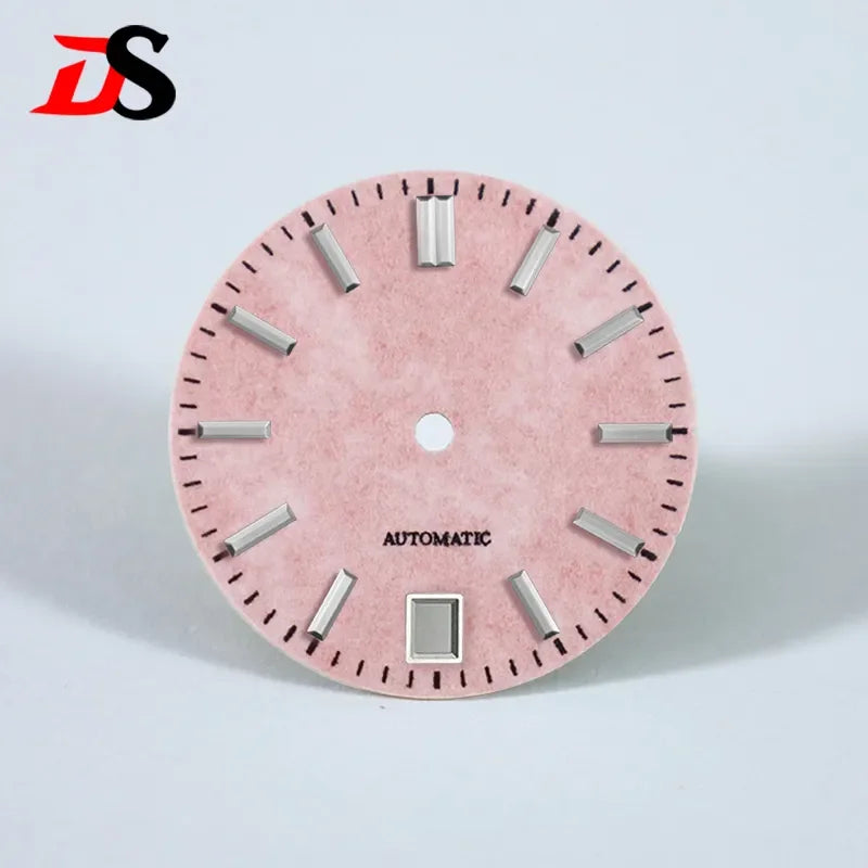 28.5MM Dial Sakura Pink Blue Lume 6 O'clock Date NH35 Movement
