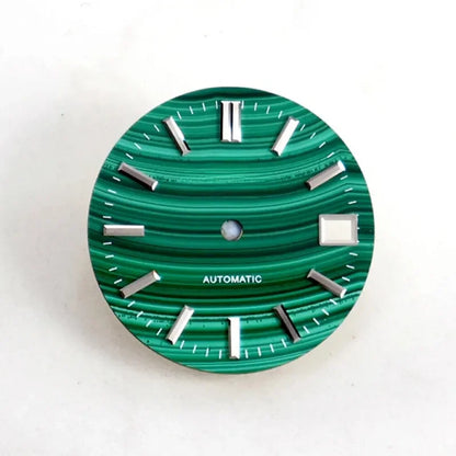 Malachite Dial No Lume for Nh35NH36 Movement Natural Stone BGW9 C3 Lume 28.5mm
