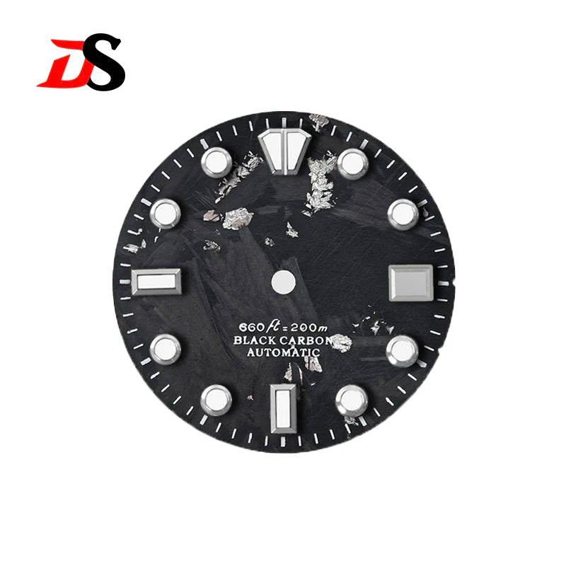 Black Blue Natural Carbon Fiber Dial 28.5mm NH35 GS Index Blue Lume