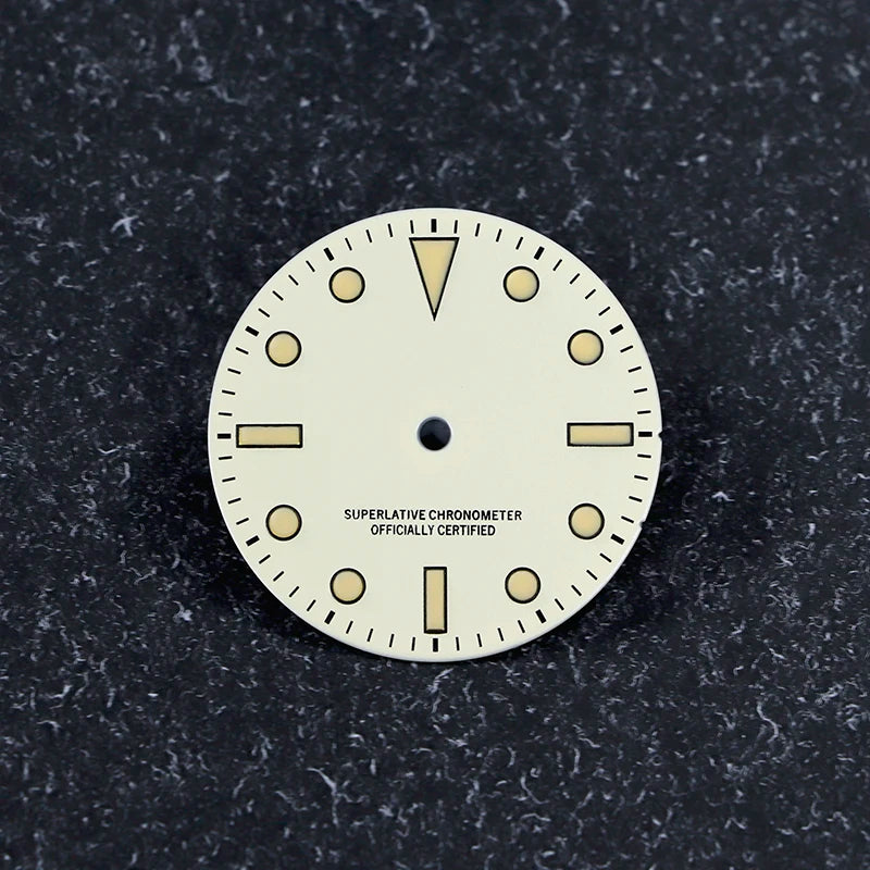 28.5mm Retro SUB Dial Beige Lume Suitable for NH35NH34 Movement