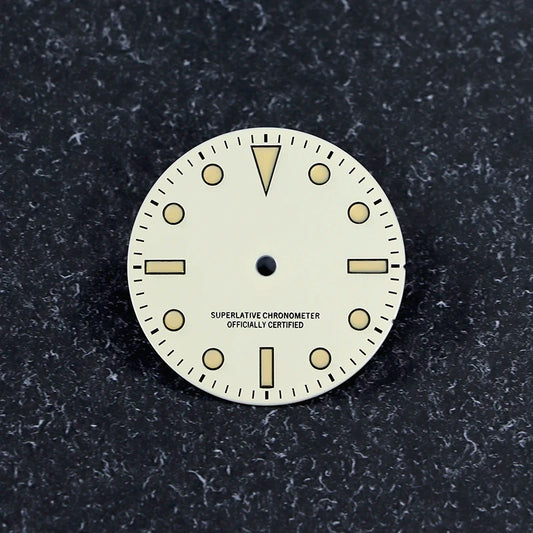 28.5mm Retro SUB Dial Beige Lume Suitable for NH35NH34 Movement