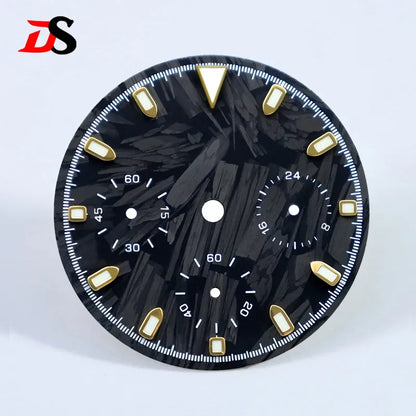 Carbon Fiber Dial Blue Lume for VK63 Movement 29.5mm Black Lume