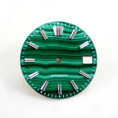 Malachite Dial No Lume for Nh35NH36 Movement Natural Stone BGW9 C3 Lume 28.5mm