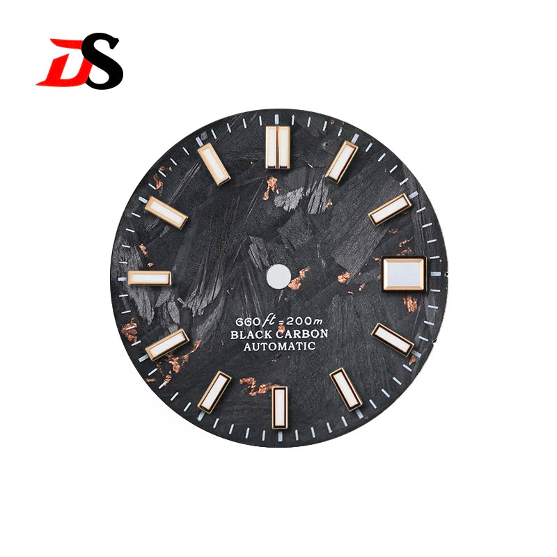 Carbon Fiber Dial NH35NH34 28.5MM Blue Lume Date Finger Part Supports Personalized Customization Logo Text