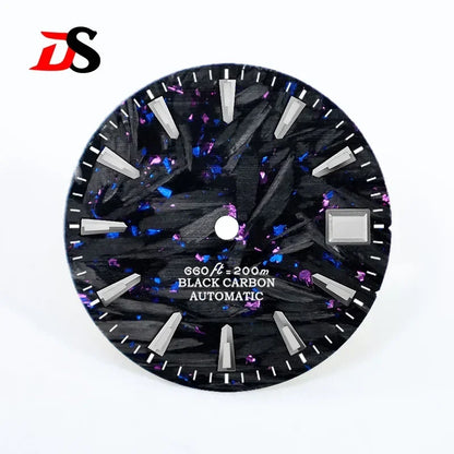 Carbon Fiber Dial Blue Lume GS 28.5mm for NH35/34 Custom Logo