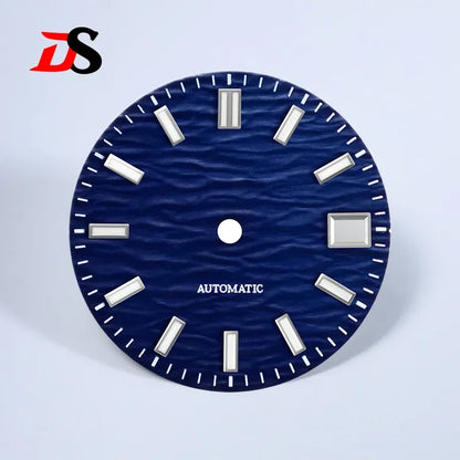 28.5mm Dial Gradient Wave Pattern Dial Blue Lume Date for NH35/NH38 Movement