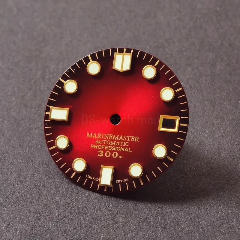 Gold Marinemaster MM Index Dial BGW9 C3 Lume for NH35NH36 Movement 28.5mm