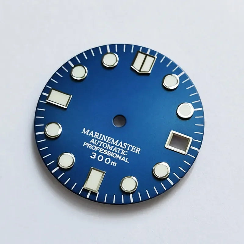 28.5mm Silver Marinemaster MM Index Dial BGW9 C3 Lume NH35NH36 Movement