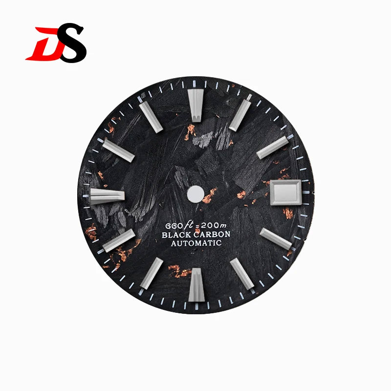 28.5mm Carbon Fiber Dial CTZ Index Custom Logo NH34 NH35 Movement No Lume