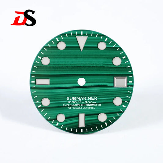 SUB 28.5mm Dial Natural Malachite Dial No Lume Stone Dial NH35NH36 Movement