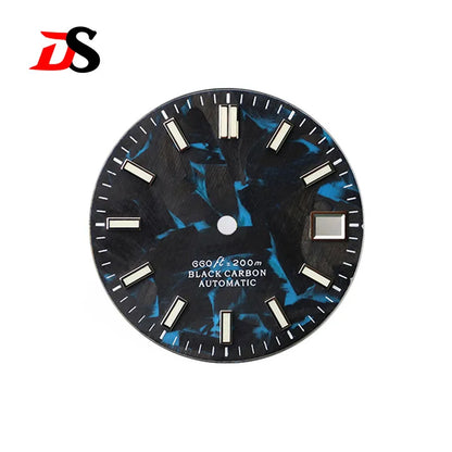Carbon Fiber Dial NH35NH34 28.5MM Blue Lume Date Finger Part Supports Personalized Customization Logo Text