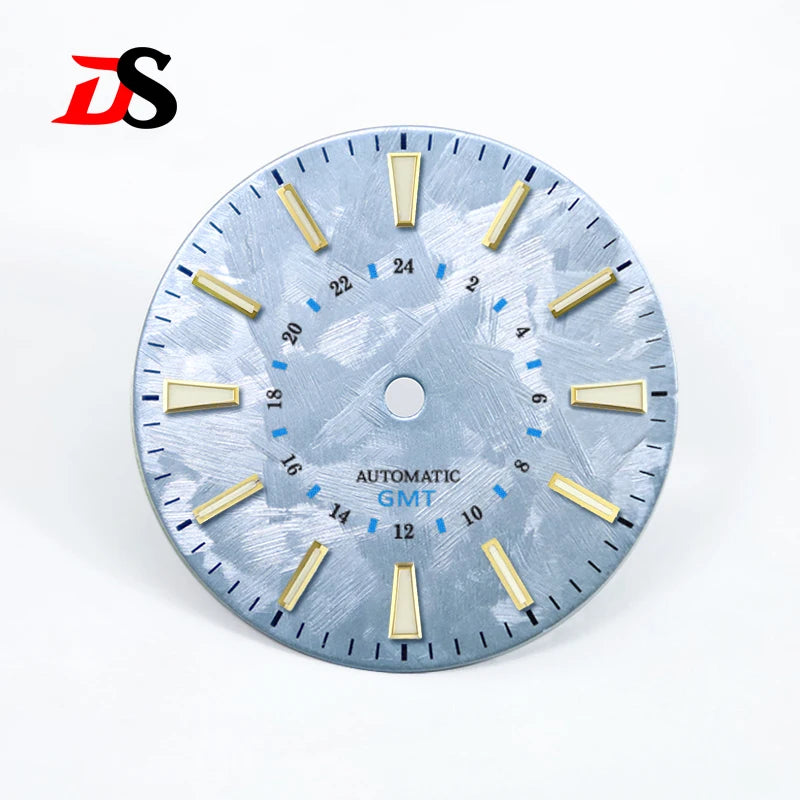 28.5mm Sakura Blue GMT Dial Blue Luminous NH34GMT Movement No Date