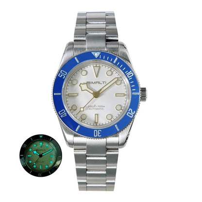 RIMALTI 38mm 62GS Men's Watch 316L Stainless Steel Strap100 Meters Waterproof Retro C3 Lume NH35 Automatic Mechanical Movement