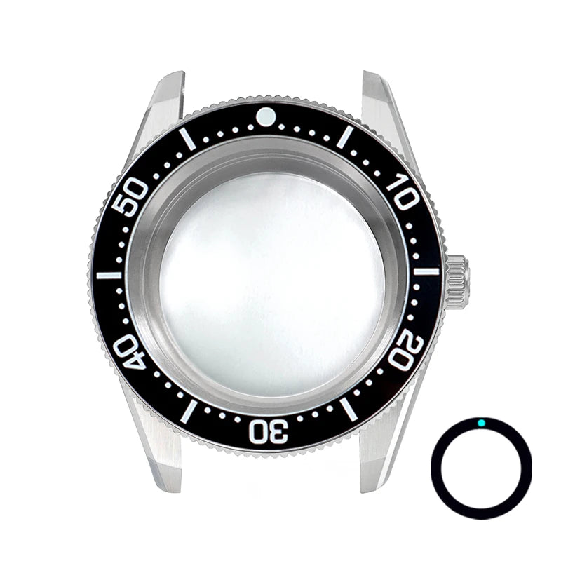 38mm CTZ Case with Bezel 38x30.6mm One-way Rotating Sapphire Crystal AR NH35 for 28.5mm NH34 120 Clicks