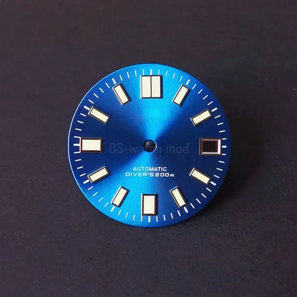 62mas Dial Mod 6015 Modified Watch Blue Lume 28.5mm