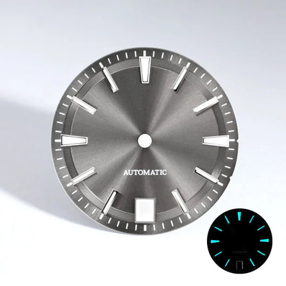 28.5mm Sunburst Dial 6 O'clock Blue Lume NH35 Movement