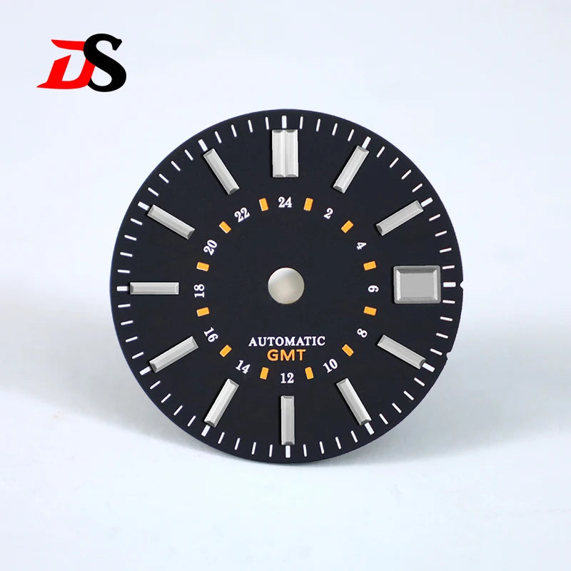 28.5mm Sunburst 24-hour GMT Sun Pattern No luminous Dial NH34 Movement