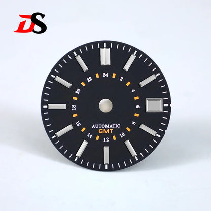 28.5mm Sunburst 24-hour GMT Sun Pattern No luminous Dial NH34 Movement