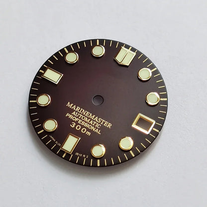 Gold Marinemaster MM Index Dial BGW9 C3 Lume for NH35NH36 Movement 28.5mm