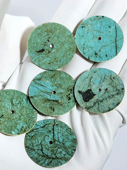 28.5mm Green Labradorite High Quality Dial No Lume NH38 Movement Stone Dial Date Blue Lume