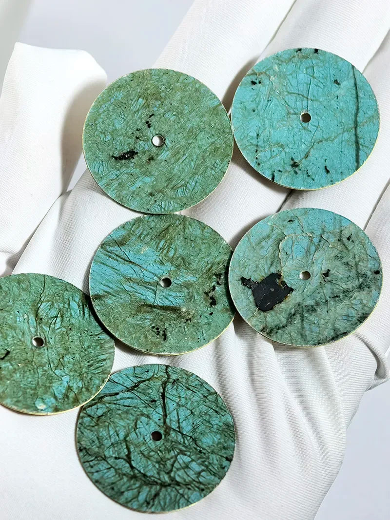 No Date 28.5mm Green Labradorite High Quality No Lume NH38 Movement Stone Dial Blue Lume