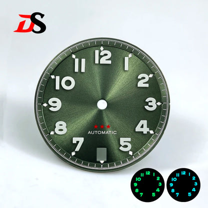 Forerunner Dial Blue /Green Lume 28.5mm Number NH35 Dial Red Stars