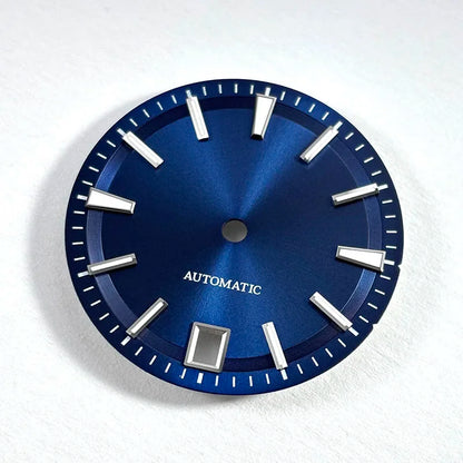 28.5mm Sunburst Dial 6 O'clock Blue Lume NH35 Movement