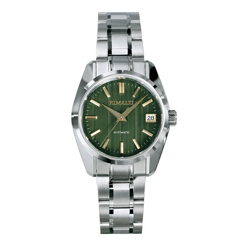 RIMALTI Watch Men's 36.5mm Mechanical Bamboo Texture Watch Waterproof High-quality Business NH3510BAR Sapphire AR Glass