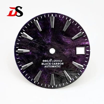 Rich Color Lava Texture Carbon Fiber Dial Black Lume for NH35 Movement 3o'clock/No Date 28.5mm