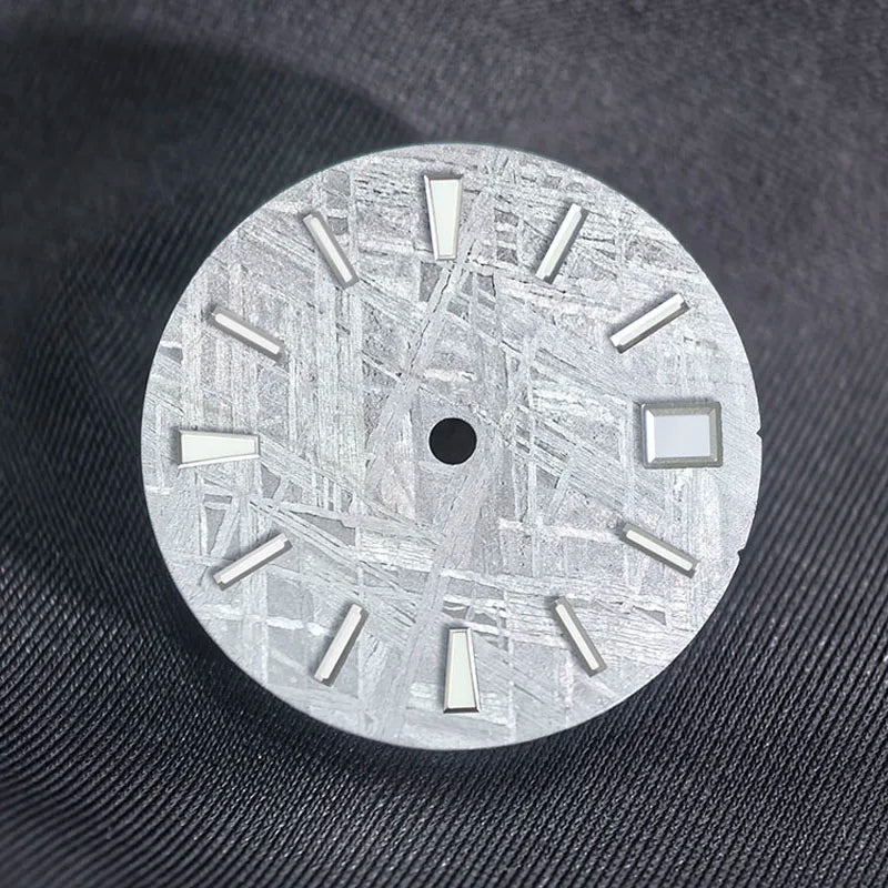 28.5mm Sterile Natural Gray Meteorite Dial NH35 NH36 movement