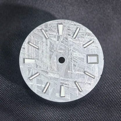 28.5mm Sterile Natural Gray Meteorite Dial NH35 NH36 movement