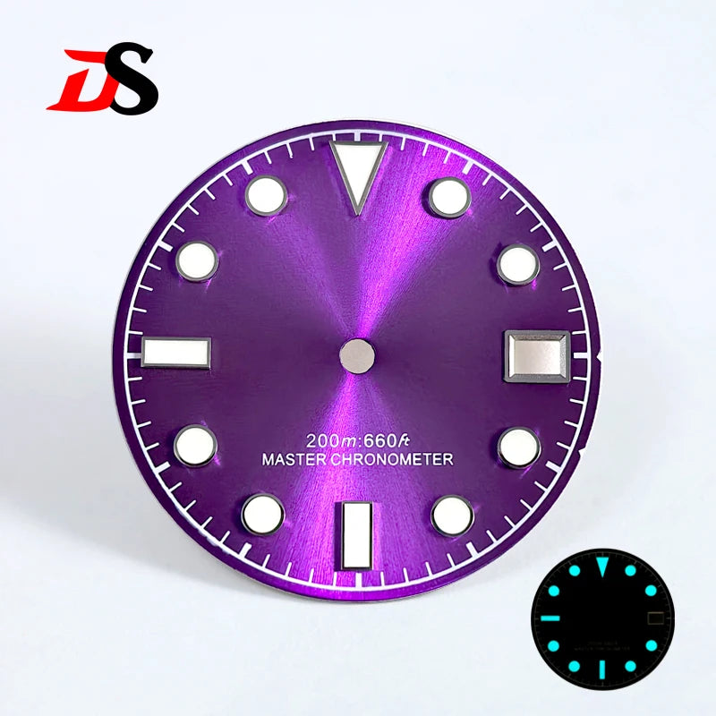 NH35 Sunburst Dial Tu-dor Red Blue Lume Date NH38 NH34 Movement Matte Dial