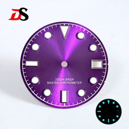 NH35 Sunburst Dial Tu-dor Red Blue Lume Date NH38 NH34 Movement Matte Dial