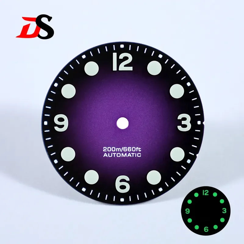 Retro 369 Number Dial 28.5mm Gradient Matte Dial BGW9 C3 Lume for NH35NH38 Movement No Date Dial