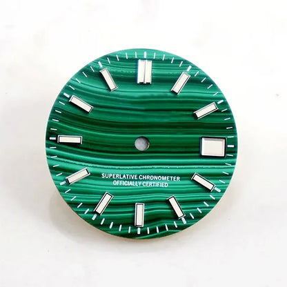 28.5mm Malachite Dial No Lume for Nh35NH36 Movement Natural Stone BGW9 C3 Lume
