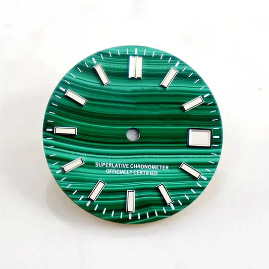 28.5mm Malachite Dial No Lume for Nh35NH36 Movement Natural Stone BGW9 C3 Lume