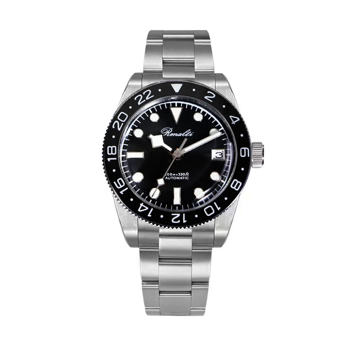 RMALTI 38.5mm Watch Retro Men's Matte Dial Sapphire Bubble Glass NH35 Mechanical Movement 10ATM