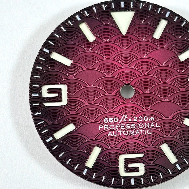 Beige Retro 369 No Date Wave Dial NH38 movement C1 Green Lume