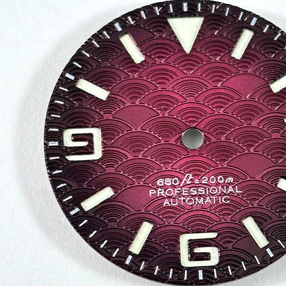 Beige Retro 369 No Date Wave Dial NH38 movement C1 Green Lume