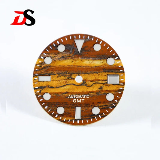 GMT NH34 Natural Stone Iron Tiger's Eye S Mod Dial High Quality Blue Lume