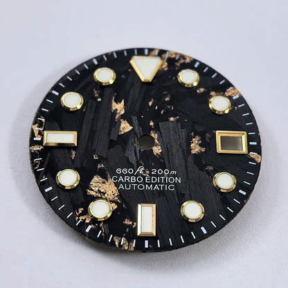 Carbon Fiber 28.5mm Dial Blue Lume Fit NH35 NH36 Movement