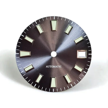 Sunburst Dial Green Lume Modified Watch NH35 Movement 28.5mm Dial
