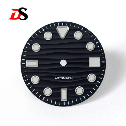 Sea Wave Dial 3.0 O'clock Date Black Lume Dark green glow NH35 28.5mm