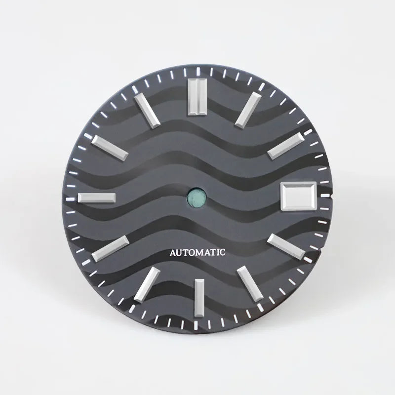 Water Ripple Dial 28.5mm Modified Watch for NH35/NH36 Movement No Lume